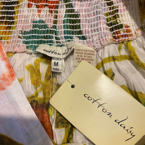 Cotton Gauze Palazzo Pants | Floral Print Wide-Leg Boho Pants Resortwear NWT M - Picture 11 of 13